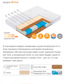 модель матраса drive
