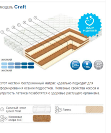 модель матраса craft