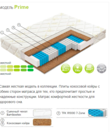 модель матраса prime