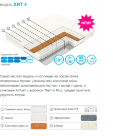 модель матраса хит 4